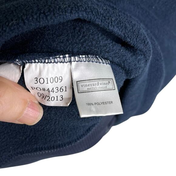 Vineyard‎ Vines Fleece Vest Boys Sz L Navy Blue Full Zip Outdoors - Picture 9 of 13